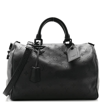 Louis Vuitton Calfskin Monogram Speedy P9 Bandouliere 40 Ultra Black 1 of 10