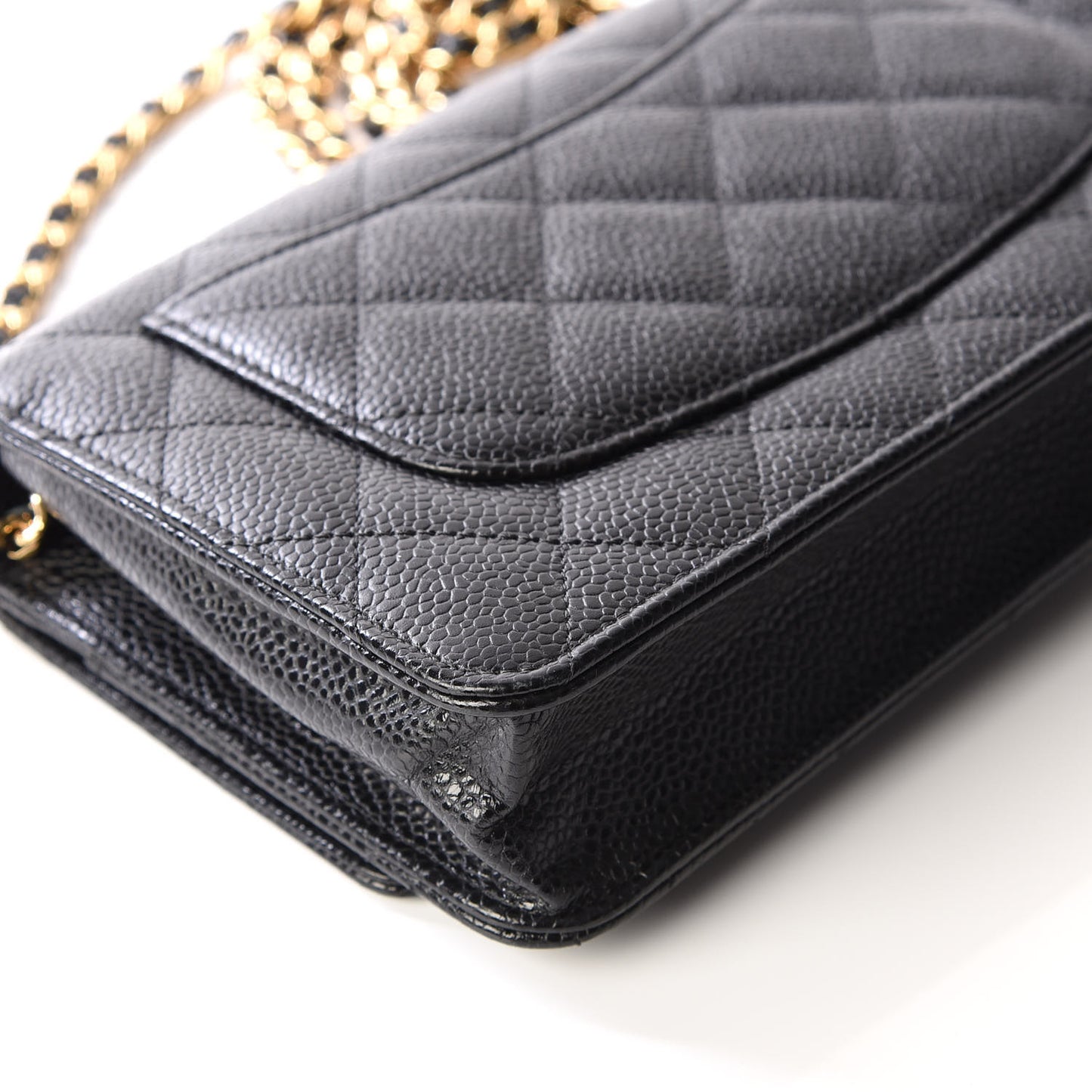 Caviar Quilted Wallet On Chain WOC Black