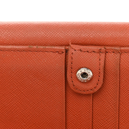 Burberry Calfskin House Check Continental Flap Wallet Orange 15 of 22