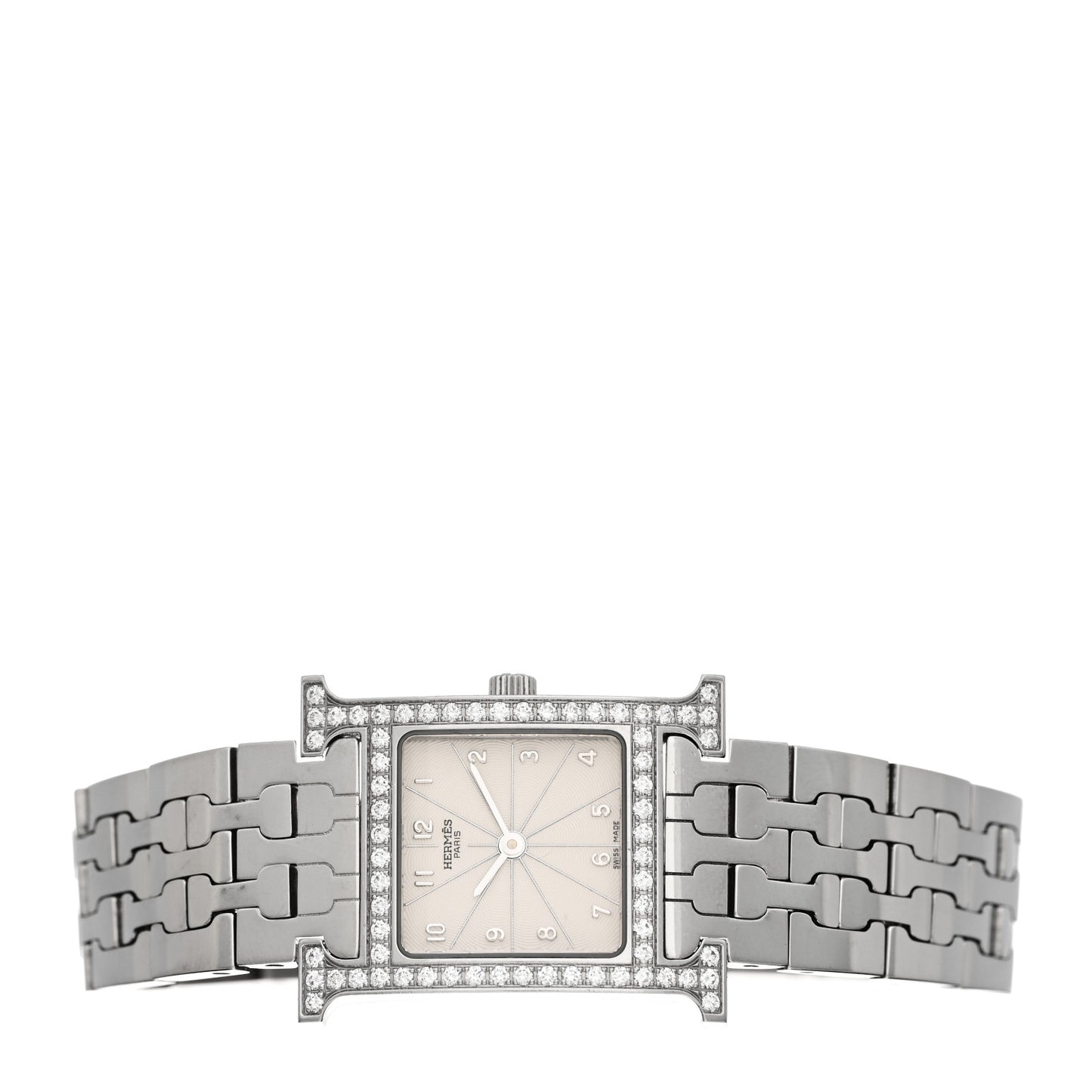 Stainless Steel Diamond Bezel 21mm Heure H Hour Quartz Watch