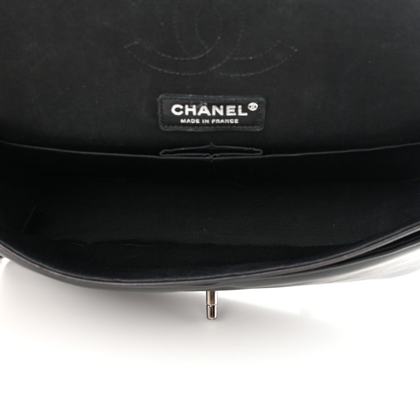 Calfskin Medium Classic Pure Double Flap Black