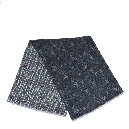 Chanel Cashmere CC Logo Scarf Grey 3 of 4