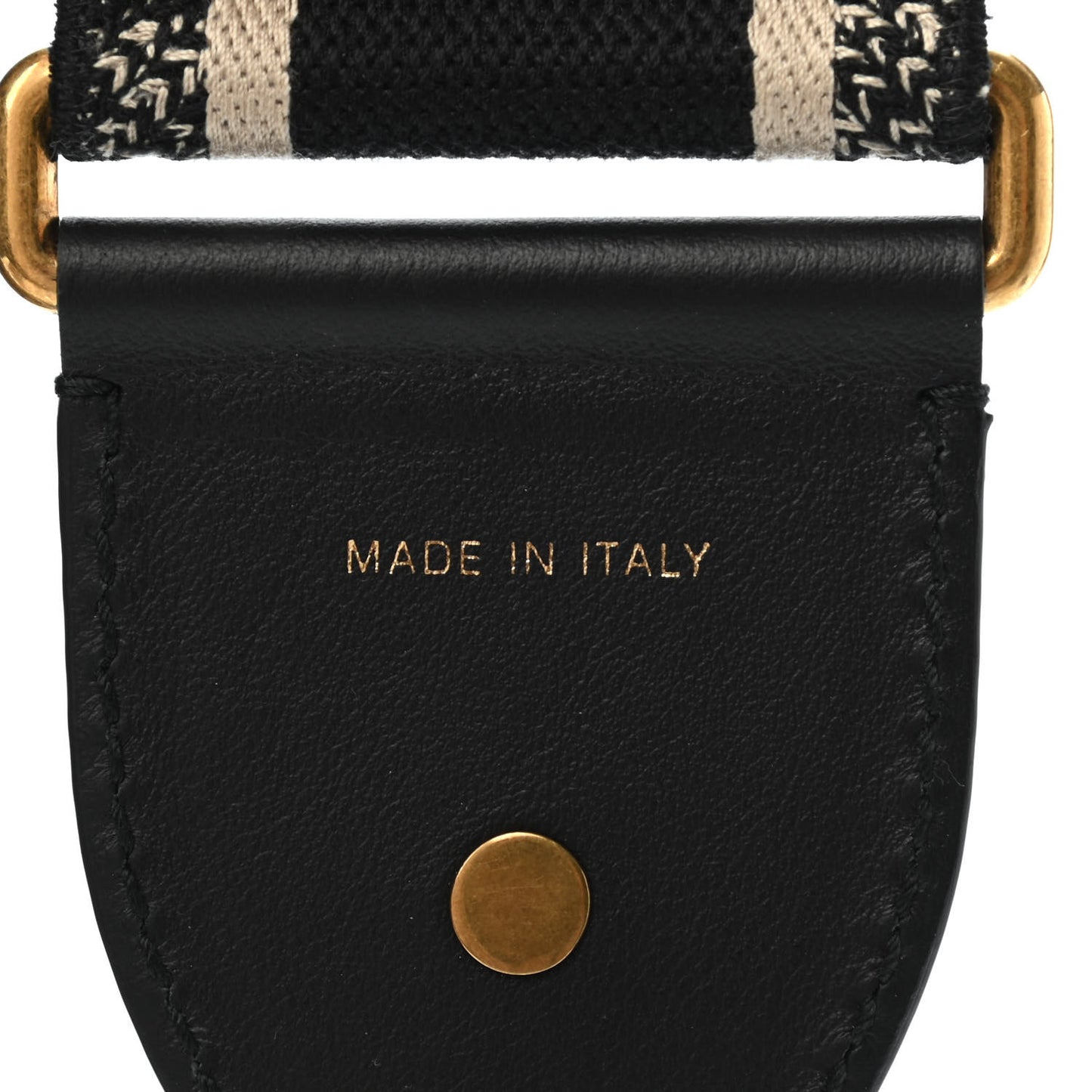 Canvas Embroidered Shoulder Strap Black