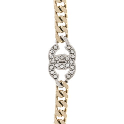 Chanel Crystal Chain CC Link Choker Gold Silver 4 of 6