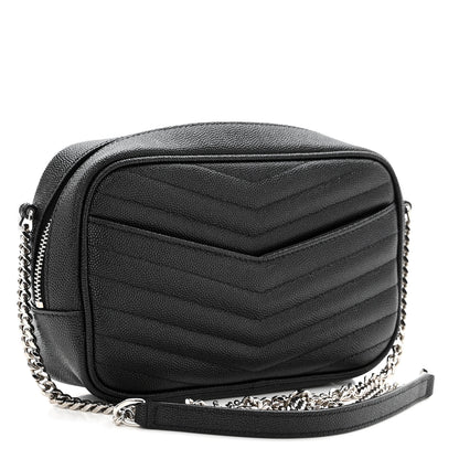 Saint Laurent Grain De Poudre Matelasse Monogram Mini Lou Camera Bag Black 3 of 10