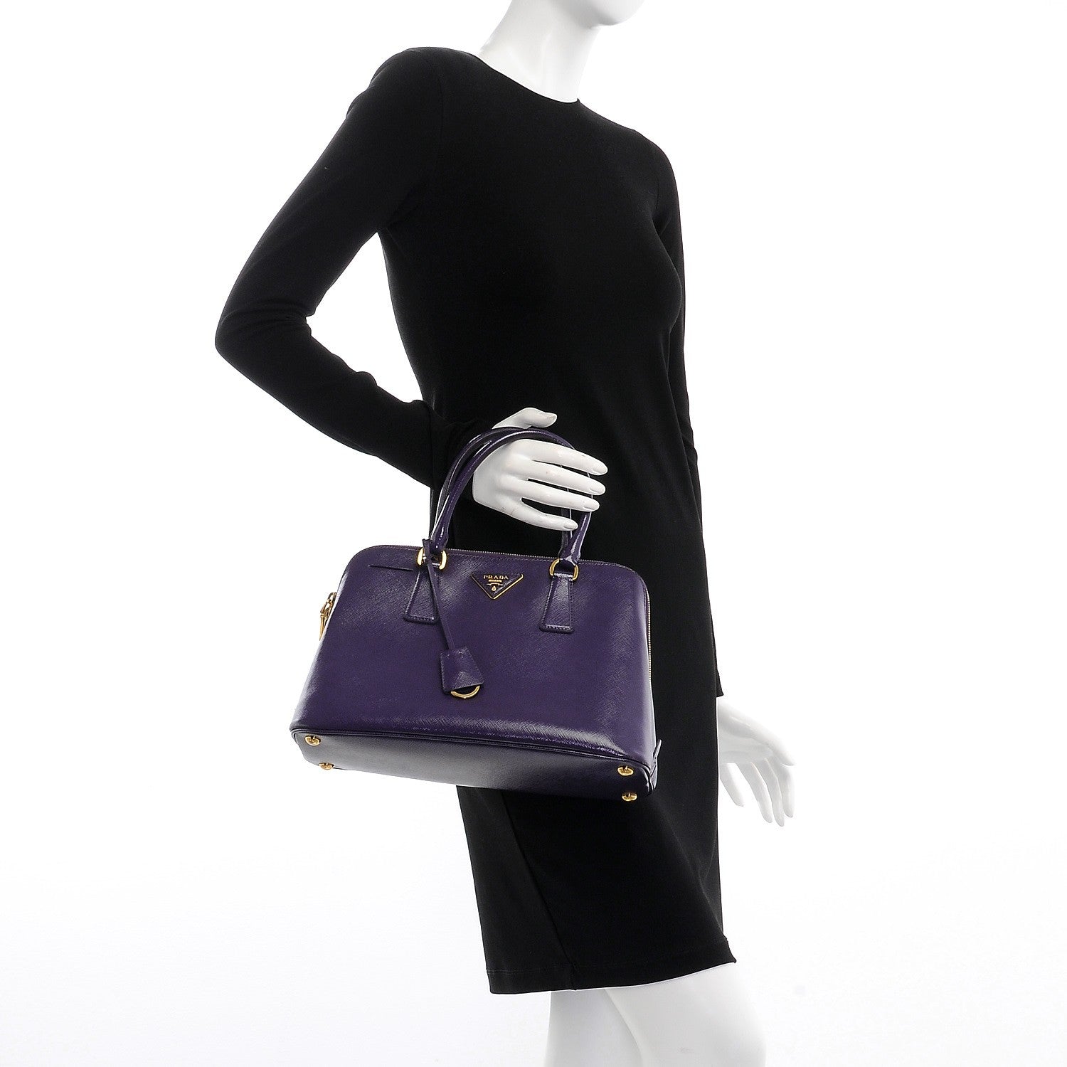 Prada Saffiano Vernice Medium Promenade Tote Viola 3 of 11