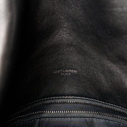 Saint Laurent Lambskin Quilted Monogram Monochrome Medium Loulou Puffer Chain Satchel Black 7 of 11