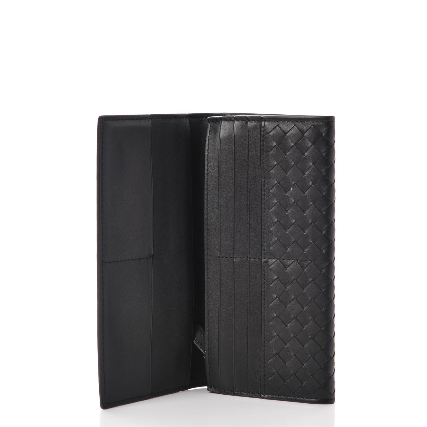 Nappa Intrecciato Flap Wallet Nero Black