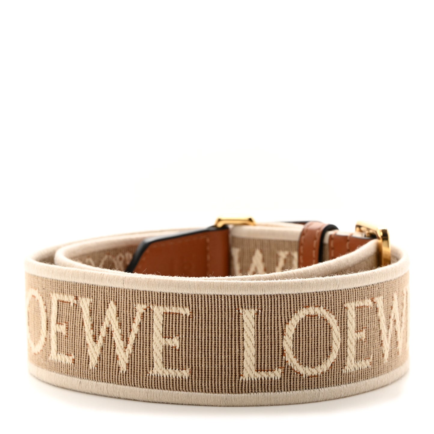 Calfskin Jacquard Anagram Strap Natural Tan