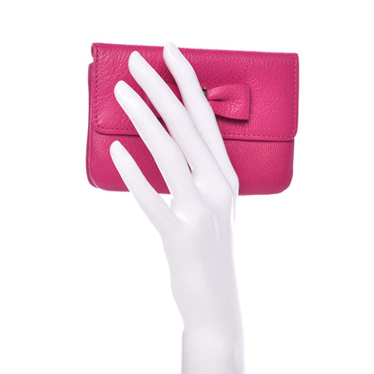 Mulberry Goatskin Bow Coin Purse Pink 2 of 7