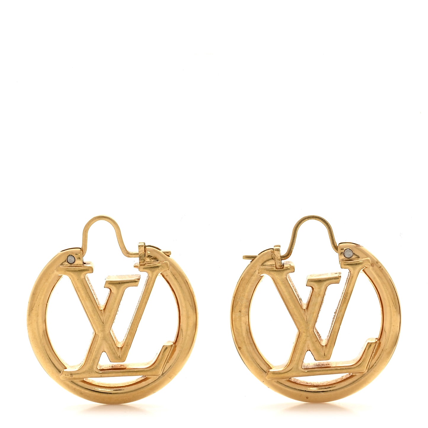 Metal Small Louise Hoop Earrings Gold