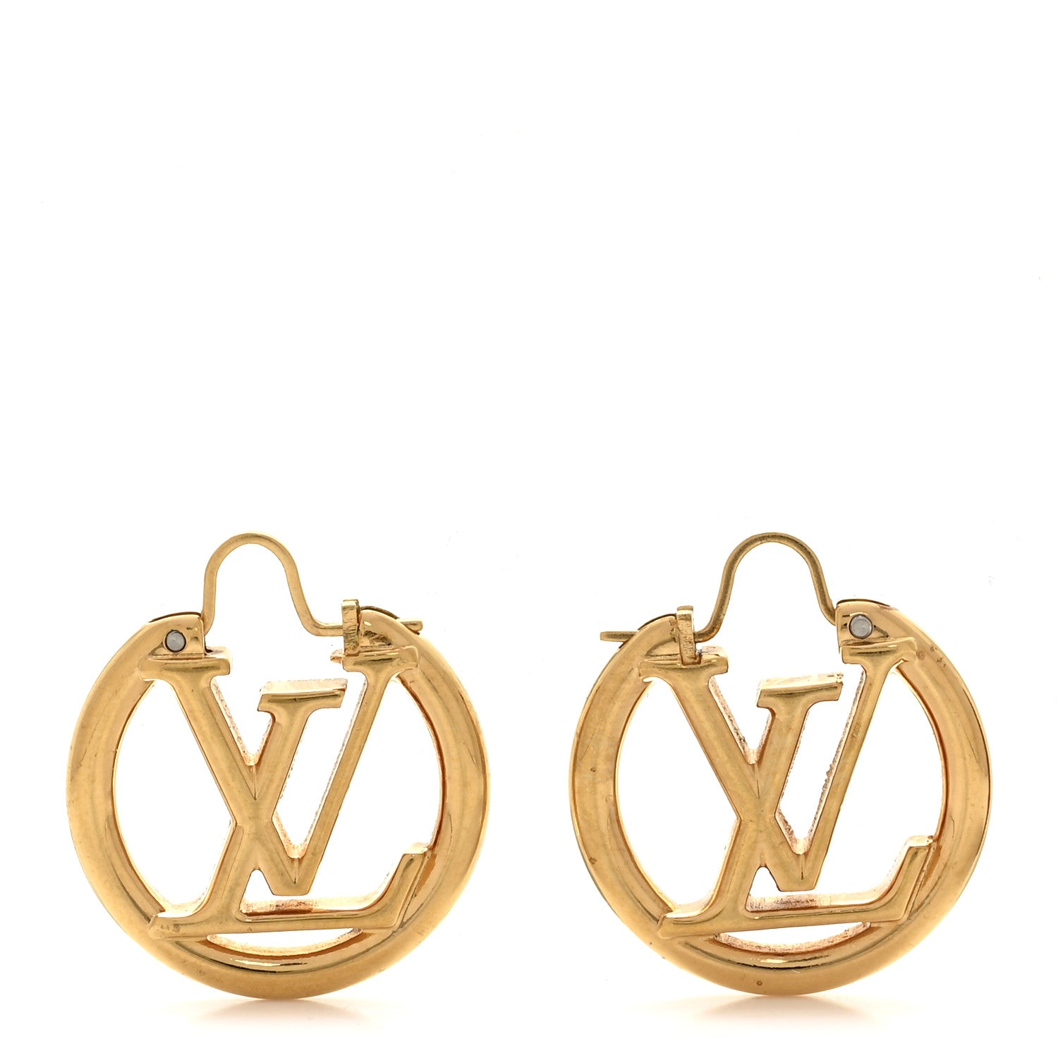 Louis Vuitton Metal Small Louise Hoop Earrings Gold 1 of 5