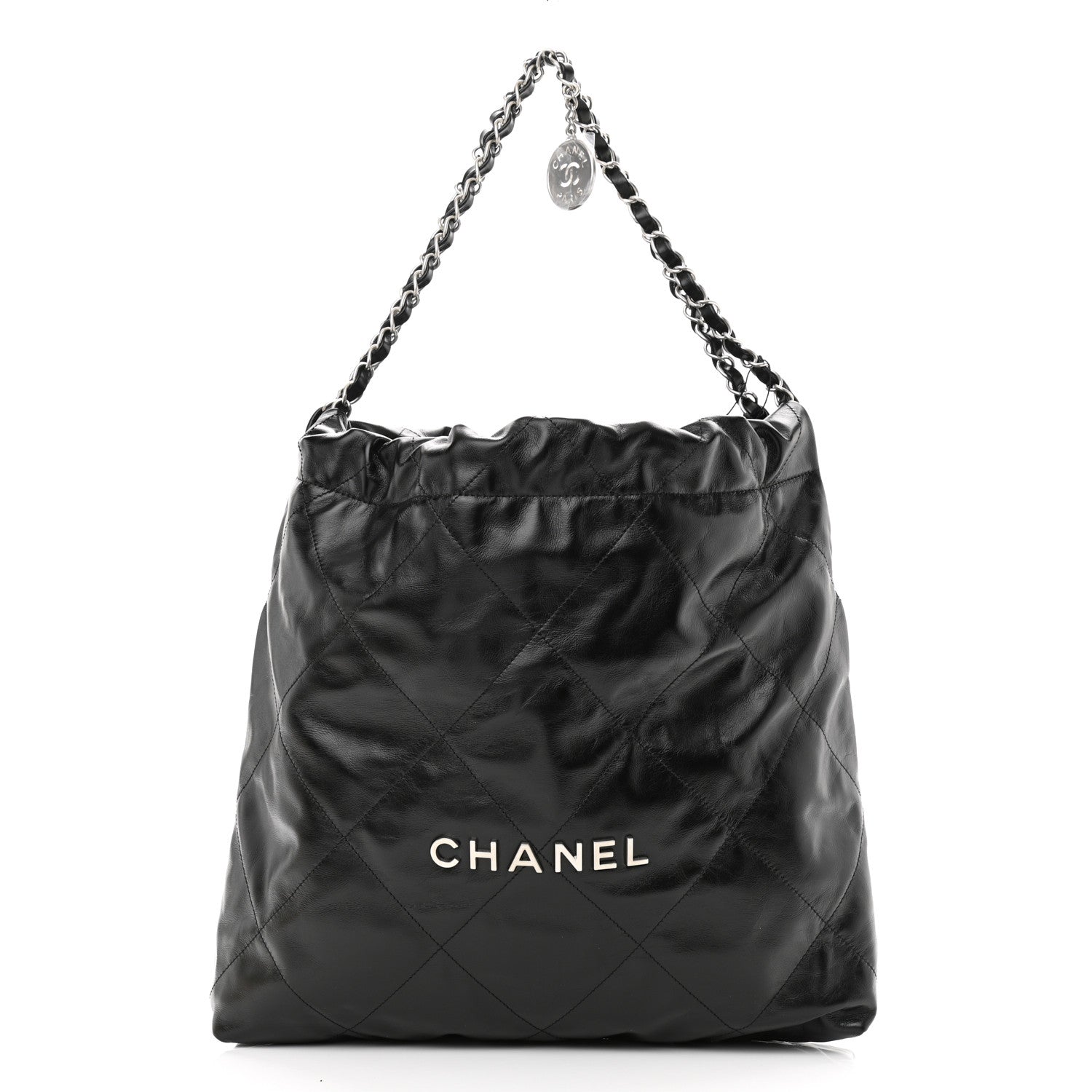 Chanel Shiny Calfskin Quilted Chanel 22 Black 2 of 11