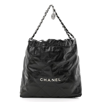 Chanel Shiny Calfskin Quilted Chanel 22 Black 2 of 11