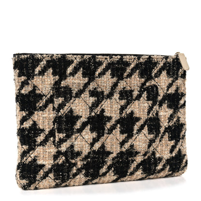 Chanel Tweed Shearling Quilted Chanel Cosmetic Pouch Beige Black 3 of 13