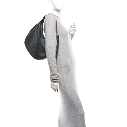 Celine Supple Calfskin Cuir Triomphe Medium Heloise Shoulder Bag Black 2 of 9