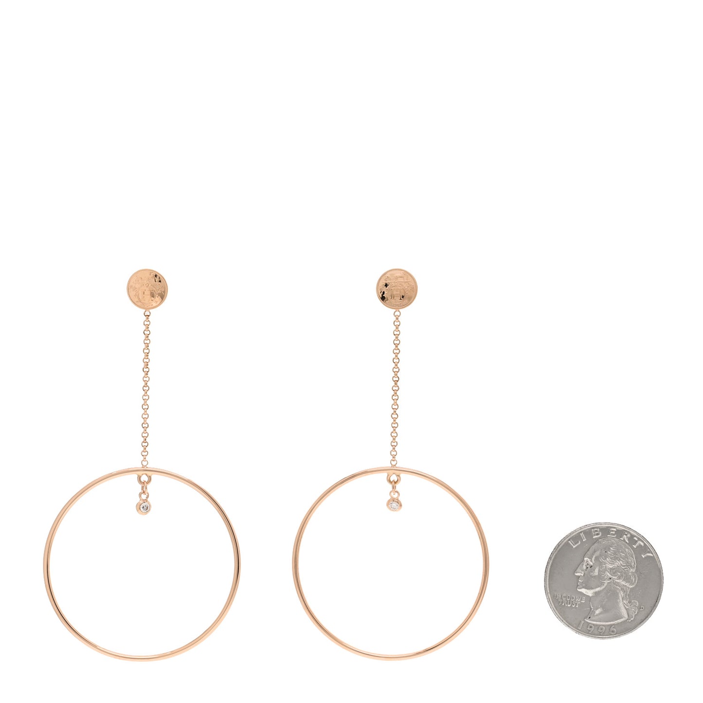 18K Rose Gold Diamond Ex-Libris Earrings