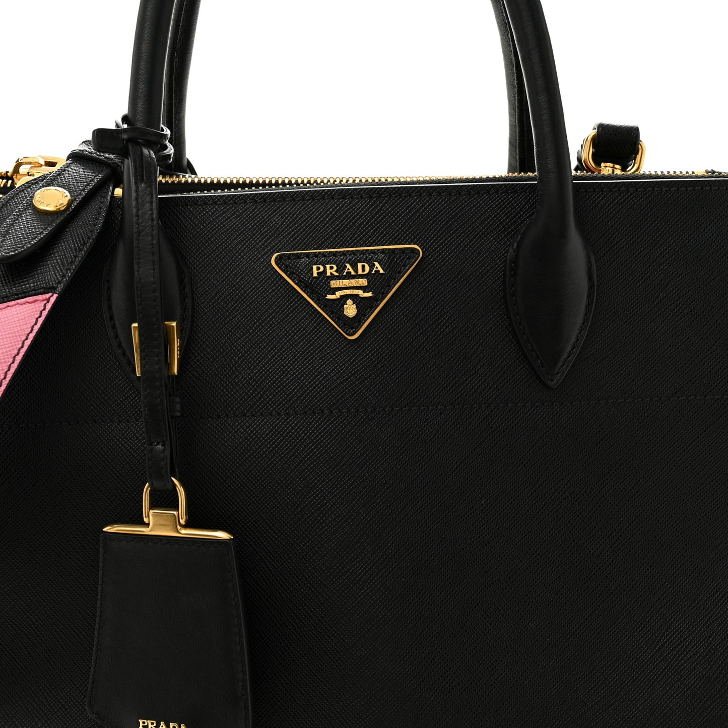 Saffiano Greche Greca Paradigme Bag Black Pink