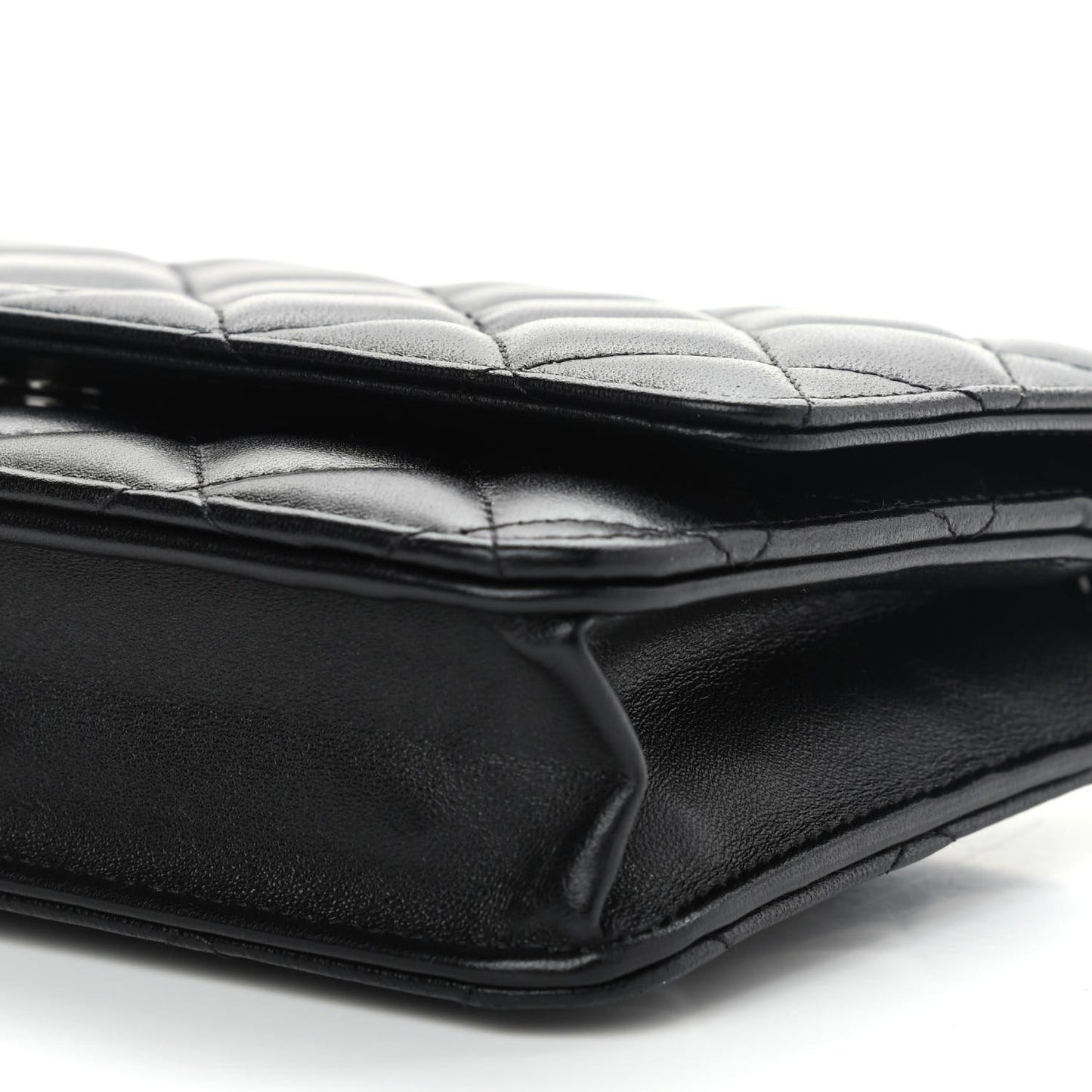 Lambskin Quilted Wallet On Chain WOC So Black
