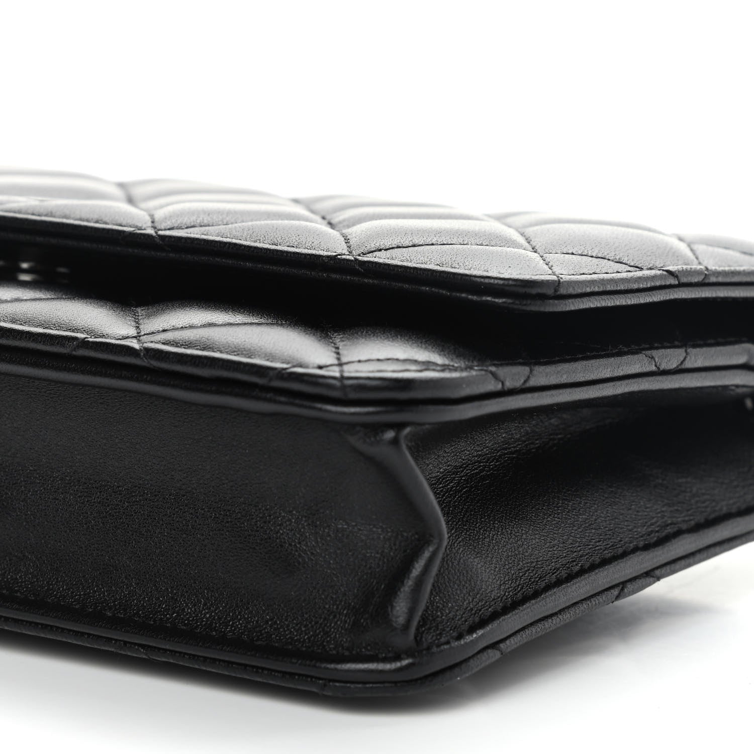 Chanel Lambskin Quilted Wallet On Chain WOC So Black 6 of 12