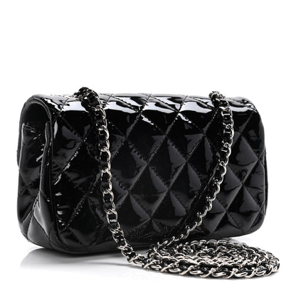 Chanel Patent Calfskin Quilted Extra Mini Rectangular Flap Black 3 of 13