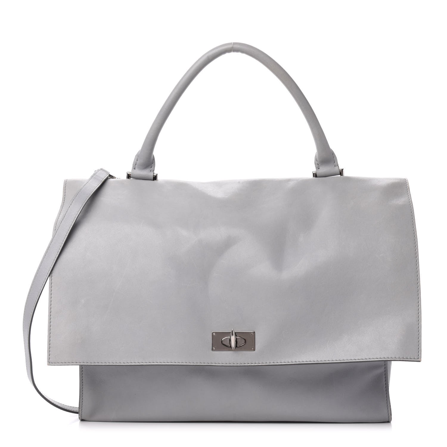 Givenchy Lambskin Medium Shark Lock Satchel Grey 1 of 16