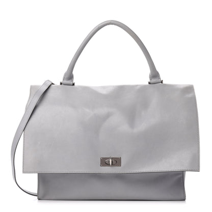 Givenchy Lambskin Medium Shark Lock Satchel Grey 1 of 16