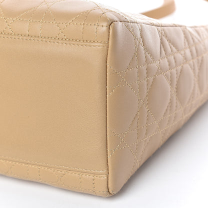 Christian Dior Lambskin Cannage Medium Lady Dior Beige 10 of 11