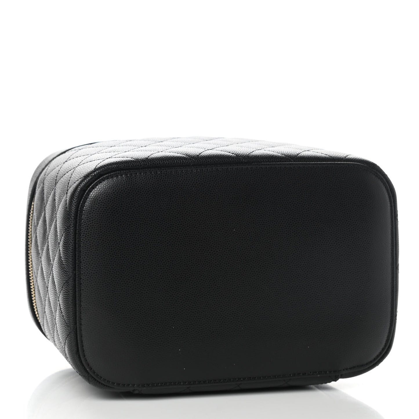 Caviar Quilted Large Vanity Pouch Black