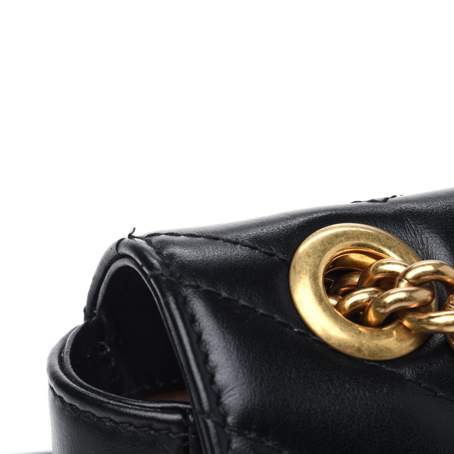 Calfskin Matelasse Mini GG Marmont Shoulder Bag Black