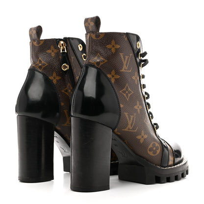Louis Vuitton Patent Calfskin Monogram Star Trail Ankle Boots 36 Black 5 of 14