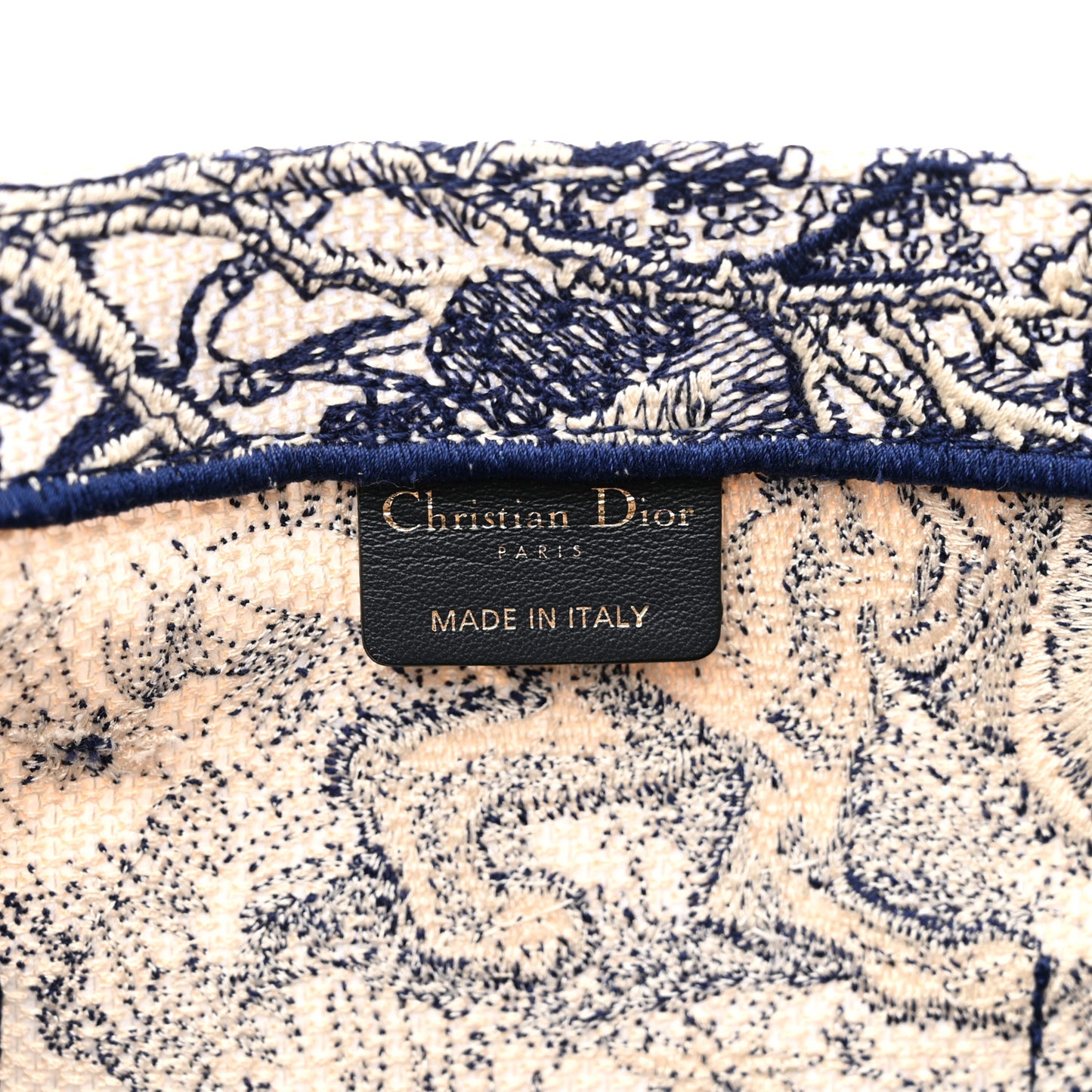 Canvas Embroidered Toile De Jouy Catherine Tote Blue