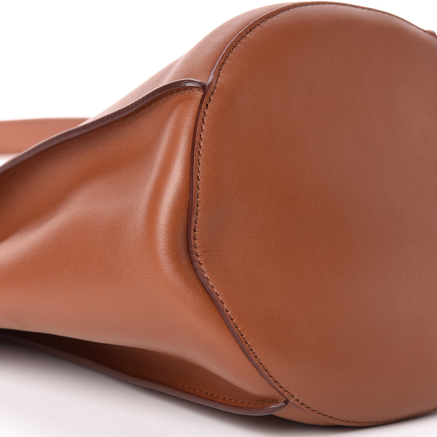 Smooth Calfskin Long Strap Big Bucket Bag Tan