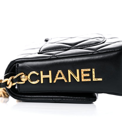 Chanel Lambskin Quilted Small Side Note Flap Black 13 of 14