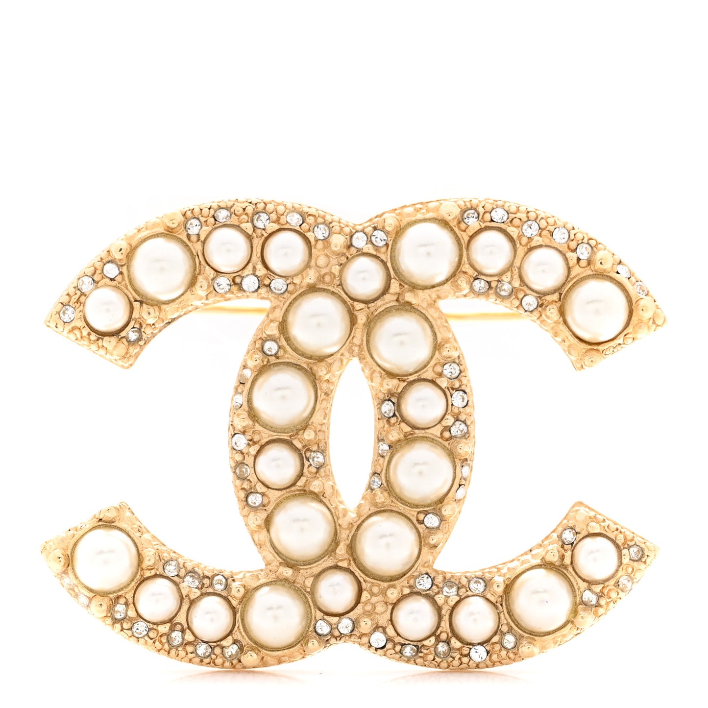 Pearl CC Brooch Gold