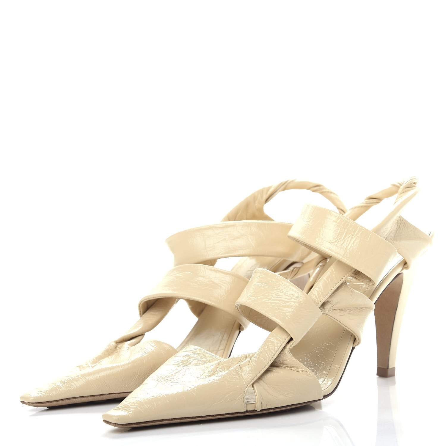 Bottega Veneta Shiny Nappa The Point Slingback 90mm Pumps 36.5 Butter 3 of 9