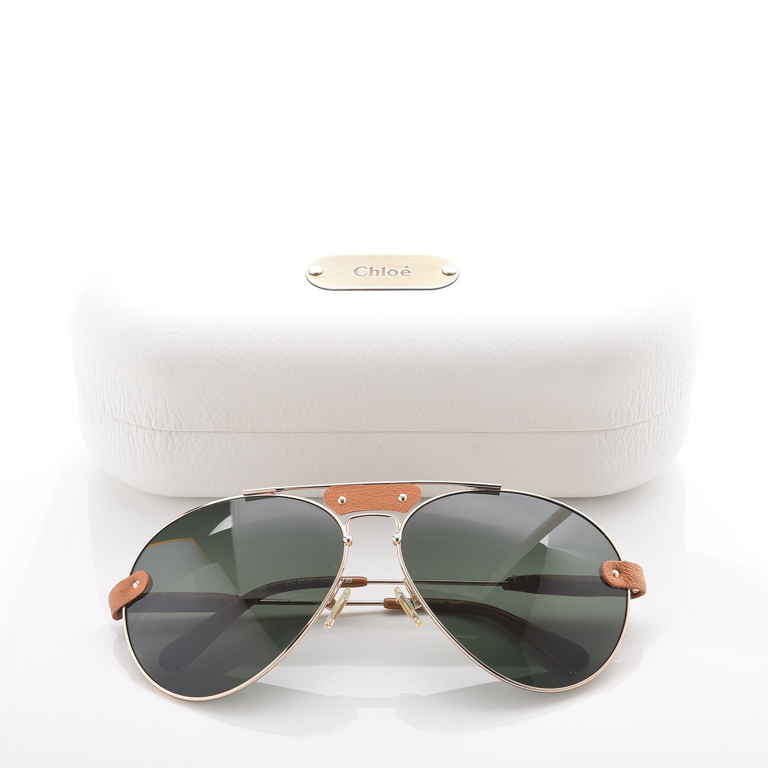 Chloe Tamaris Aviator Sunglasses CL 2104 Gold Tan 8 of 8