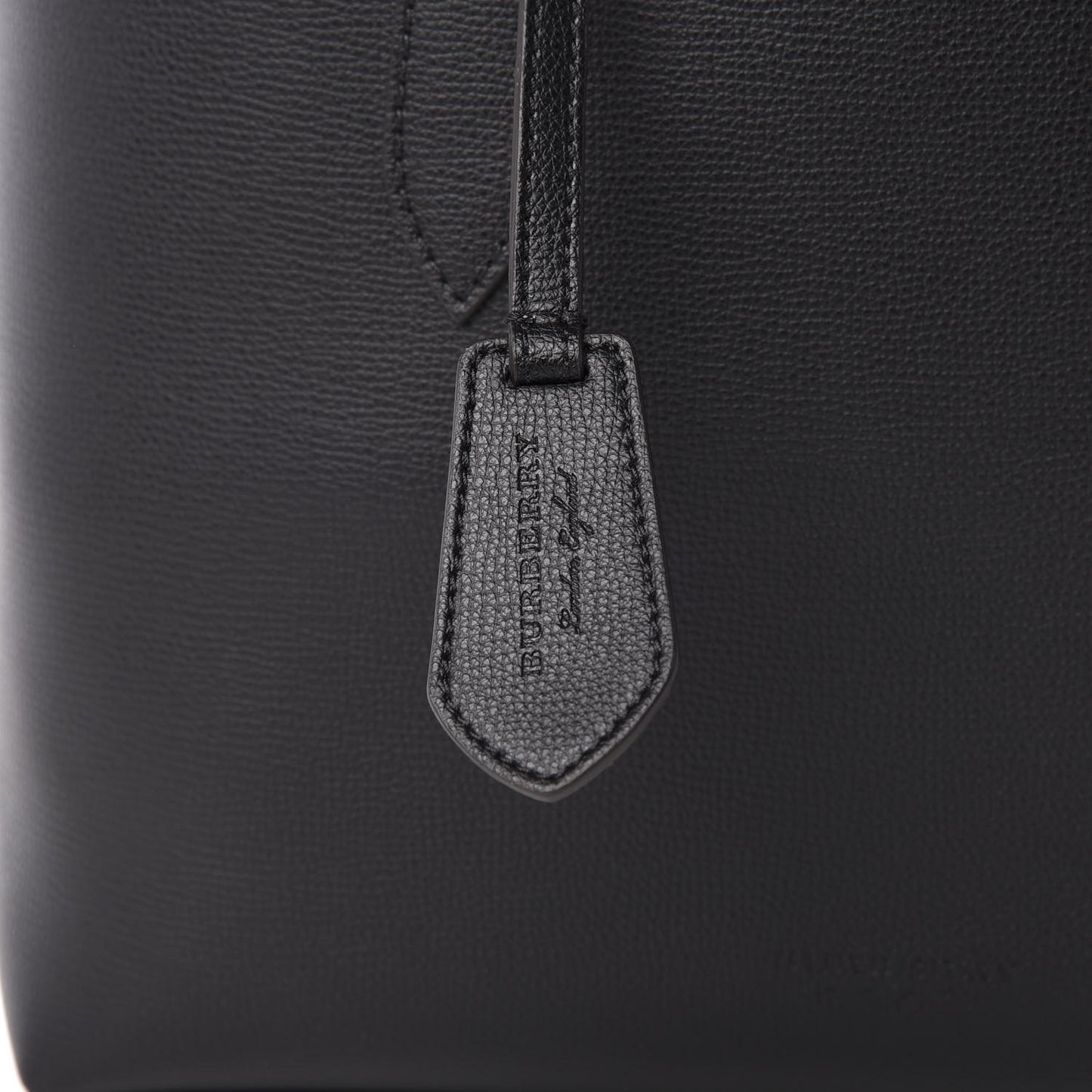 Grainy Calfskin Haymarket Check Small Reversible Tote Black