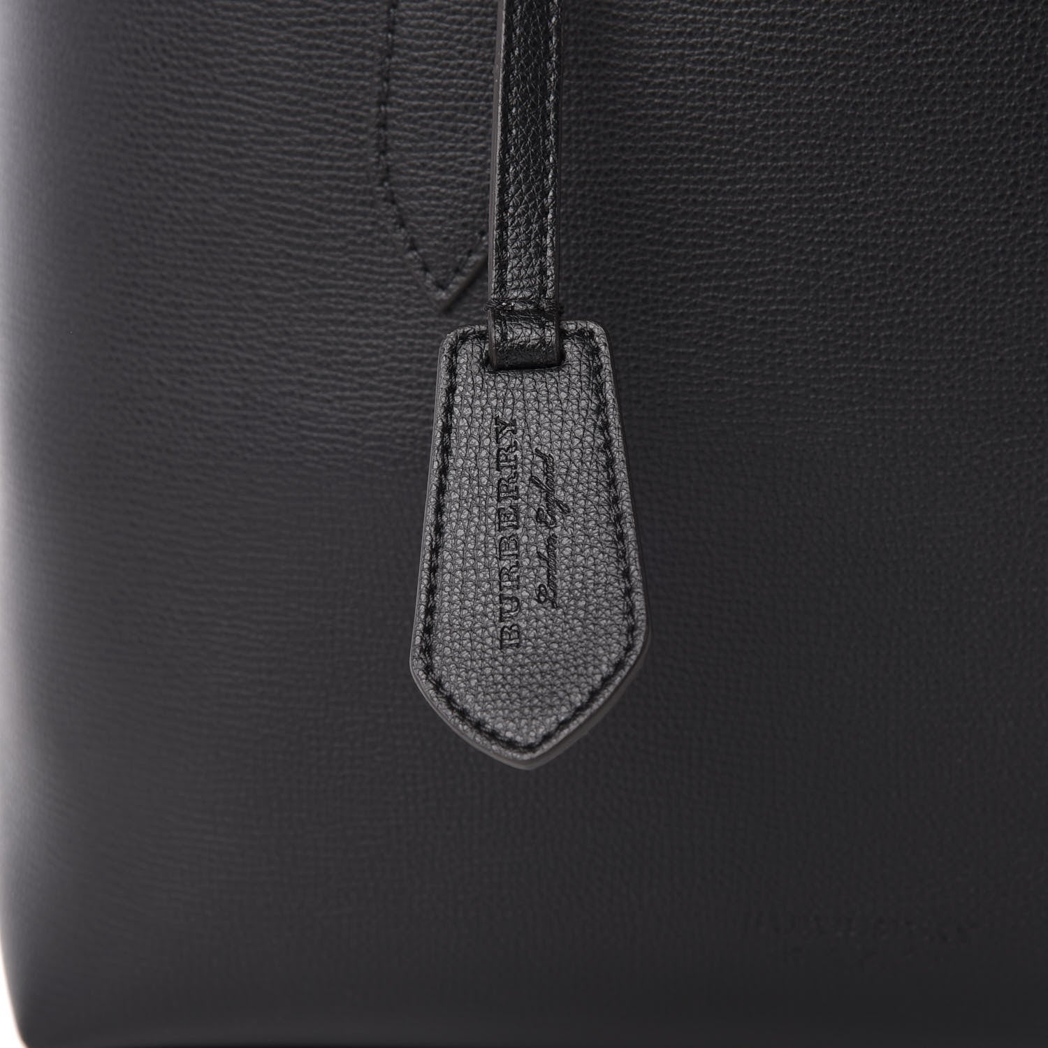 Burberry Grainy Calfskin Haymarket Check Small Reversible Tote Black 9 of 10
