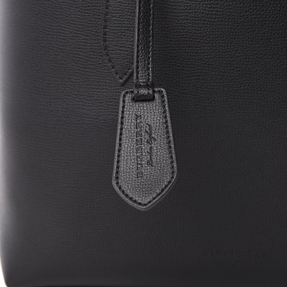 Burberry Grainy Calfskin Haymarket Check Small Reversible Tote Black 9 of 10