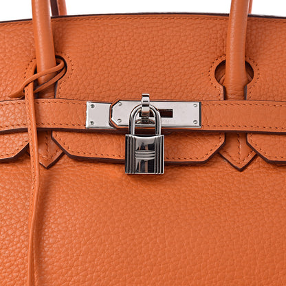 Hermes Taurillon Clemence Birkin 30 Orange 36 of 36