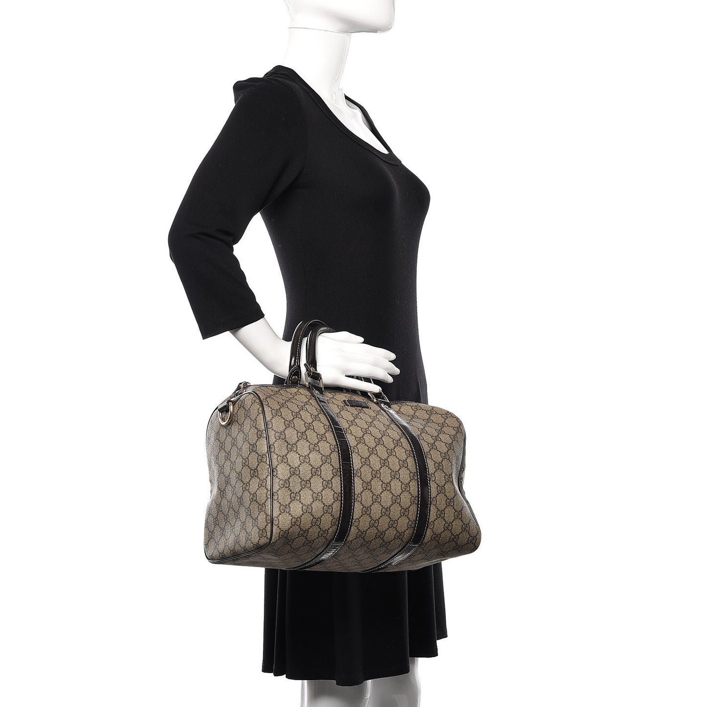 GG Plus Monogram Medium Joy Boston Dark Brown