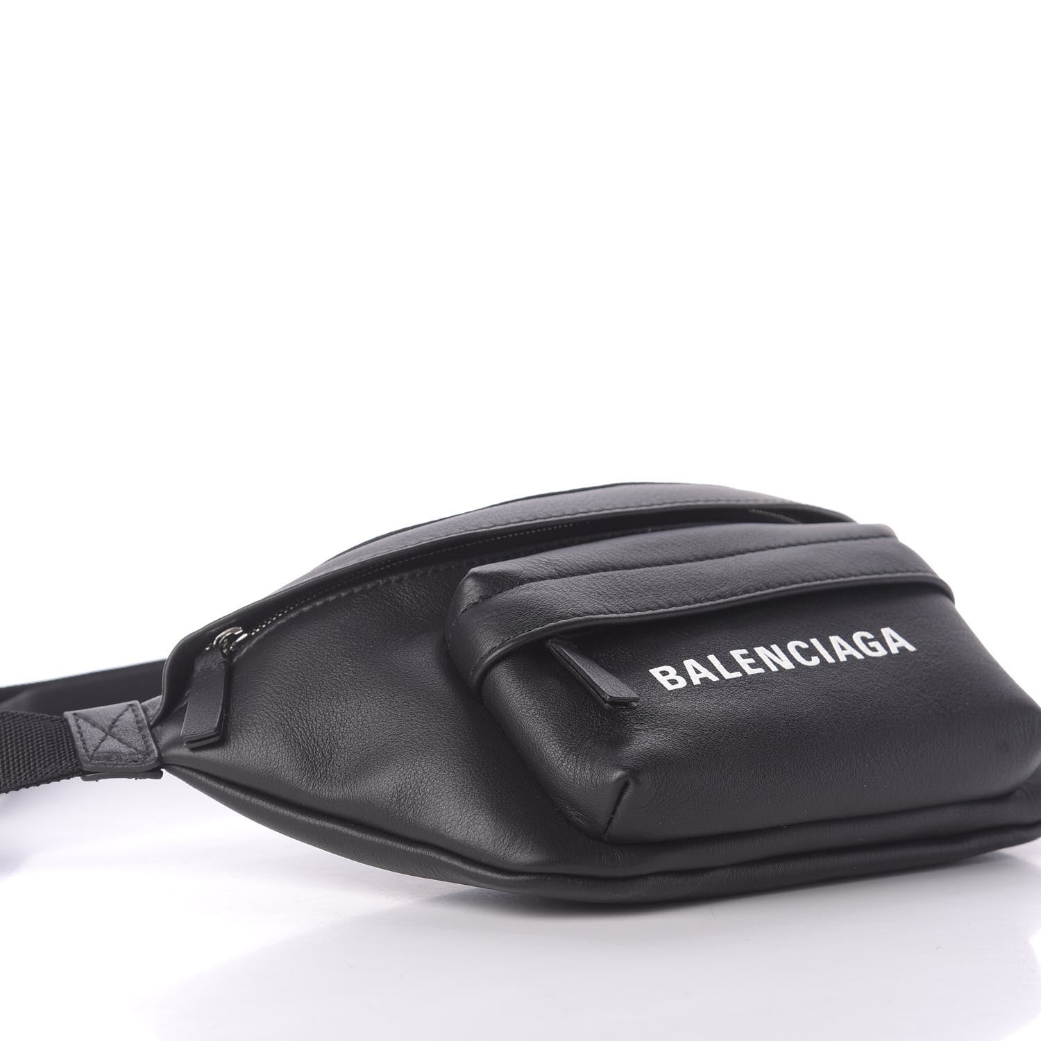 Balenciaga Smooth Calfskin Logo Everyday Beltpack XS Black White 6 of 9
