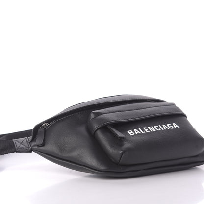 Balenciaga Smooth Calfskin Logo Everyday Beltpack XS Black White 6 of 9