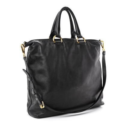 Prada Soft Calfskin Two Way Tote Black 3 of 27