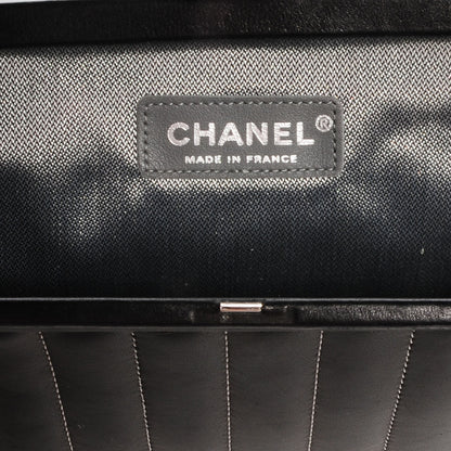 Chanel Lambskin Vertical Quilted Mademoiselle Clutch Black 6 of 7