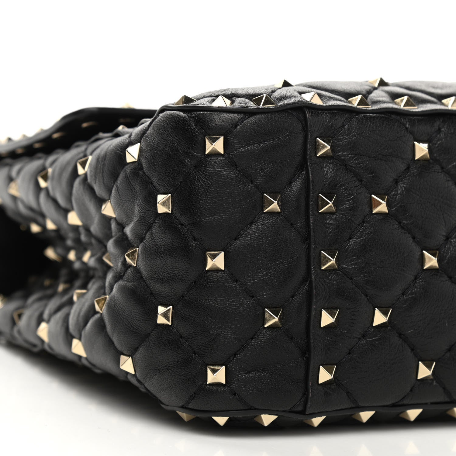 Valentino Garavani Lambskin Large Rockstud Spike Shoulder Bag Black 8 of 11