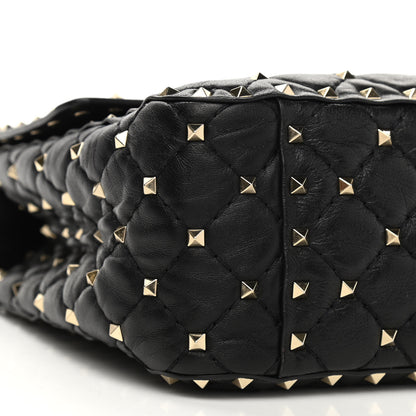 Valentino Garavani Lambskin Large Rockstud Spike Shoulder Bag Black 8 of 11