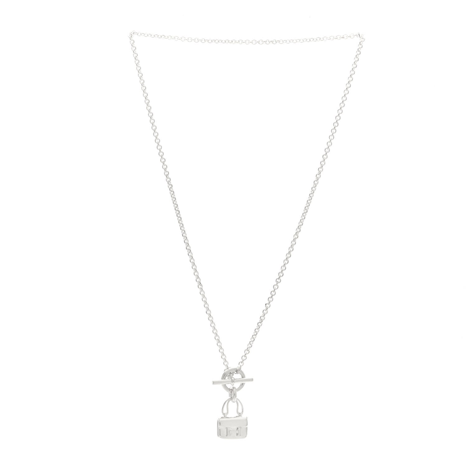 Hermes Sterling Silver Constance Amulettes Pendant Necklace 3 of 5