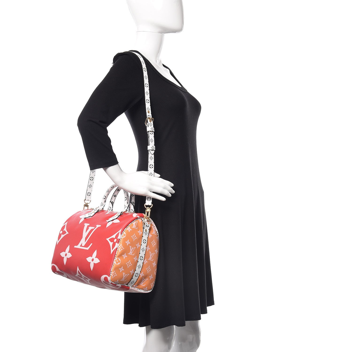 Louis Vuitton Monogram Giant Speedy Bandouliere 30 Rouge 2 of 9